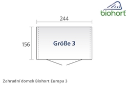 Biohort Zahradní domek EUROPA 3, stříbrná metalíza .