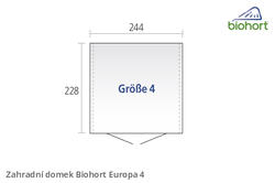 Biohort Zahradní domek EUROPA 4, tmavě šedá metalíza .