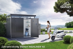 Biohort Zahradní domek HIGHLINE® H2, šedý křemen metalíza .
