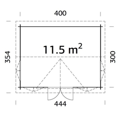 ZAHRADNÍ DOMEK Claudia 11,5 m2 (420x320cm) tl. 34mm