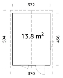 ZAHRADNÍ DOMEK Ly 13,6 m2 (330x453cm) tl. 18+70mm