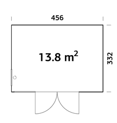 ZAHRADNÍ DOMEK Solveig 13,6 m2 (453x330cm) tl. 18+70mm