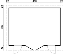 ZAHRADNÍ DOMEK Lisa 14,2 m2 470 x 350 cm tl. 44 mm