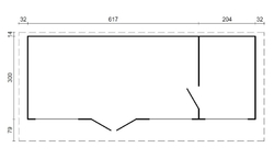 ZAHRADNÍ DOMEK Heidi 22,8 m2 840x320 mm / 22,8m2