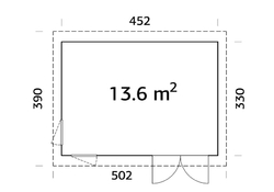 ZAHRADNÍ DOMEK Simone 13,6 m2 (452x330cm) tl. 18+70mm