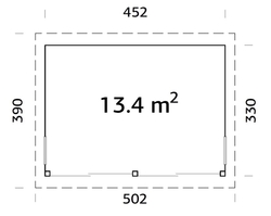 ZAHRADNÍ DOMEK Annabel 13,4 m2 (452x330cm) tl. 18+70mm