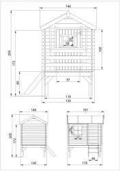 Dětský dřevěný domek M501B 175x130x205cm