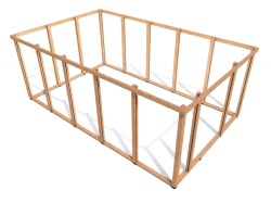 Zahradní Altán  HEROLD A3355 AA s boční stěnou a terasovou podlahou (3,5 + 14,1  m2) 327x539 cm tl. 19 mm