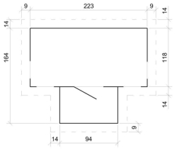 Dětský dřevěný domek M520 235x175x151cm