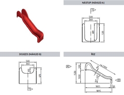 Skluzavka laminátová 2,3 m - modrá - nástup 1m Skluzavka laminátová 2,3 m - modrá - nástup 1m