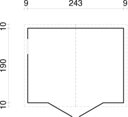 ZAHRADNÍ DOMEK Dan 4,6 m2 - na nářadí (243 x 190) tl.16 mm