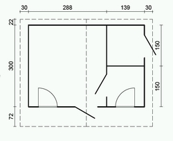 Zahradní domek Lillesand 12,2 m2 447 x 320 cm tl. 34 mm